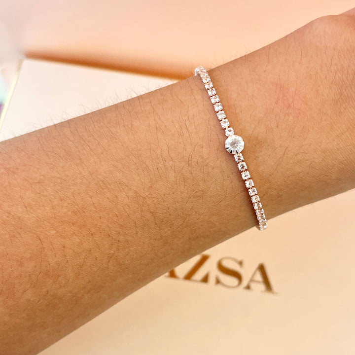 Rhinestone rose gold plated set