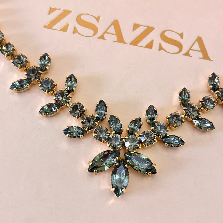 Grey preciosa Crystals necklace