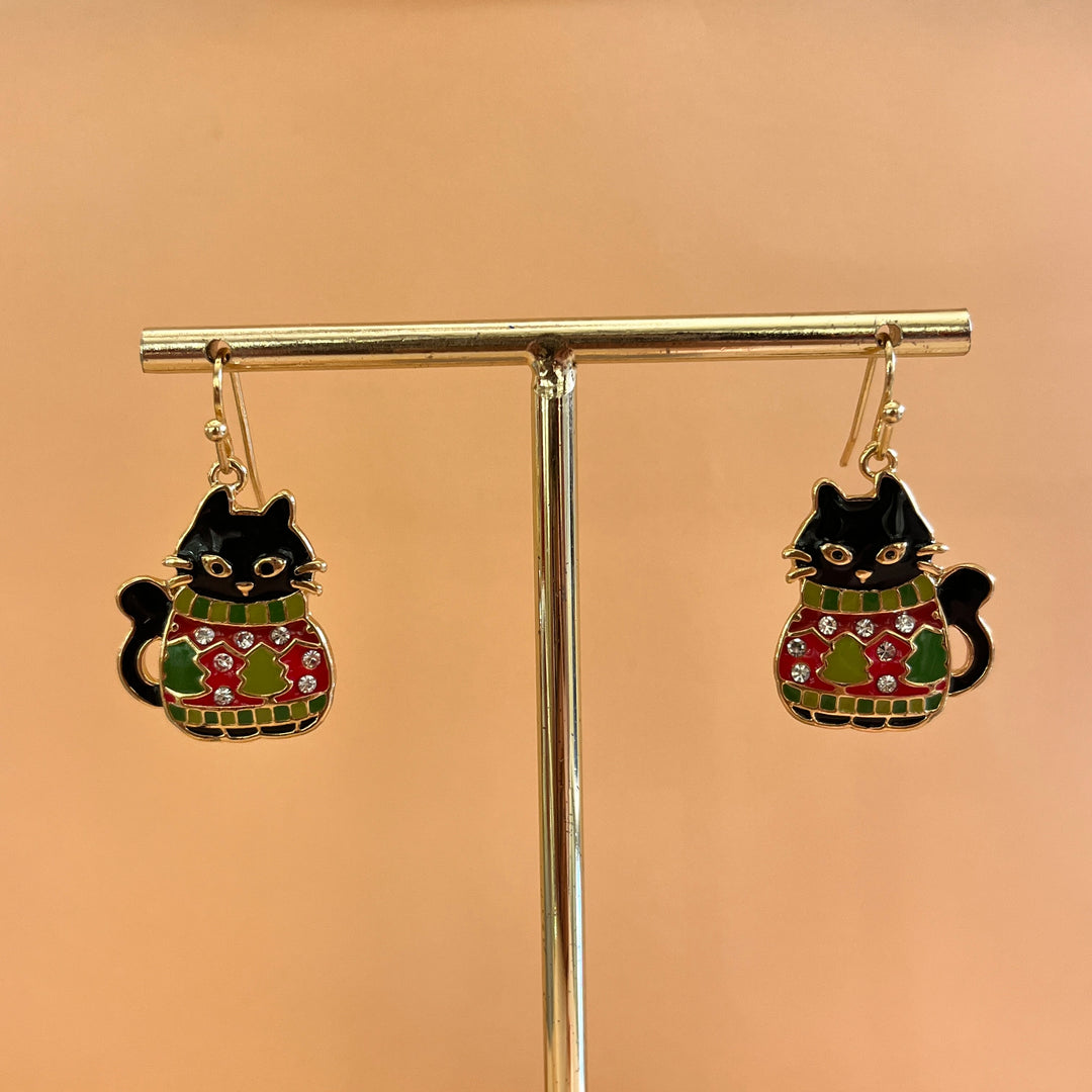 Green Christmas cat hooks