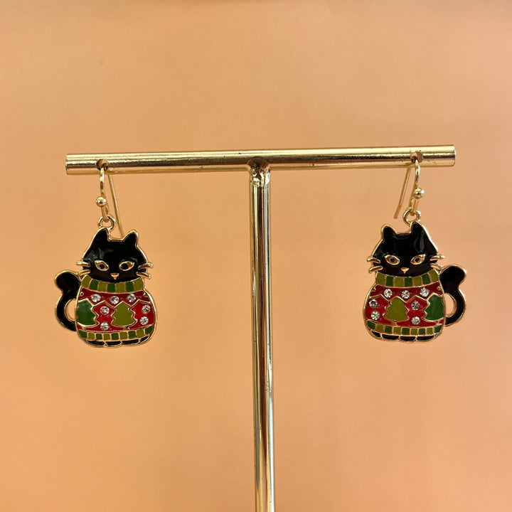 Green Christmas cat hooks