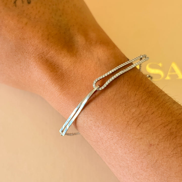 Dainty zircone silver bracelet