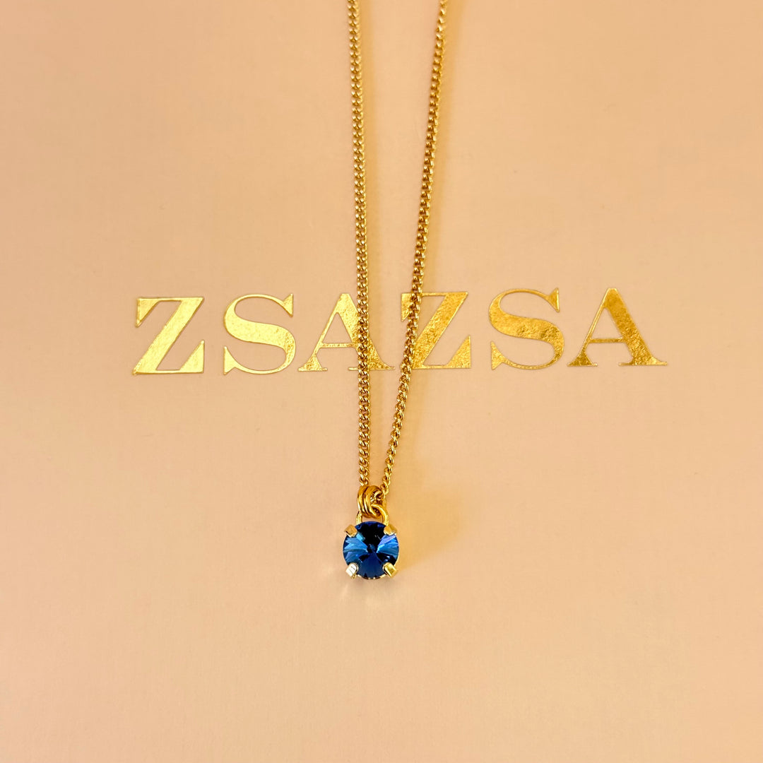 Royal blue gold plated solitaire set