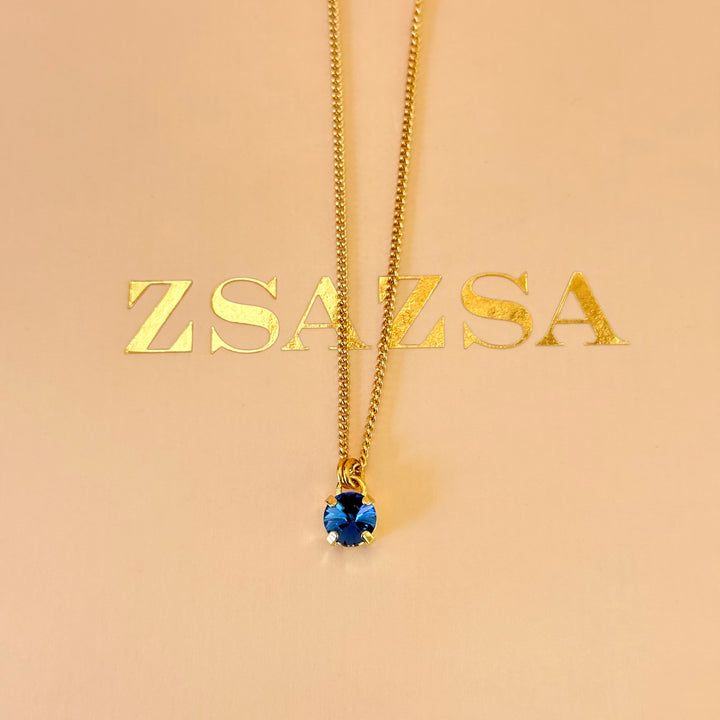 Royal blue gold plated solitaire set