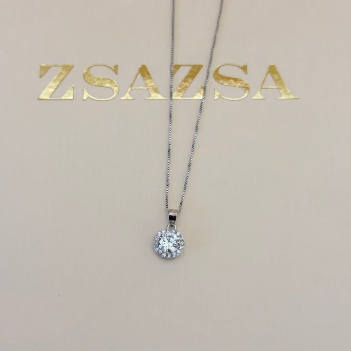 Round zircone sterling silver set