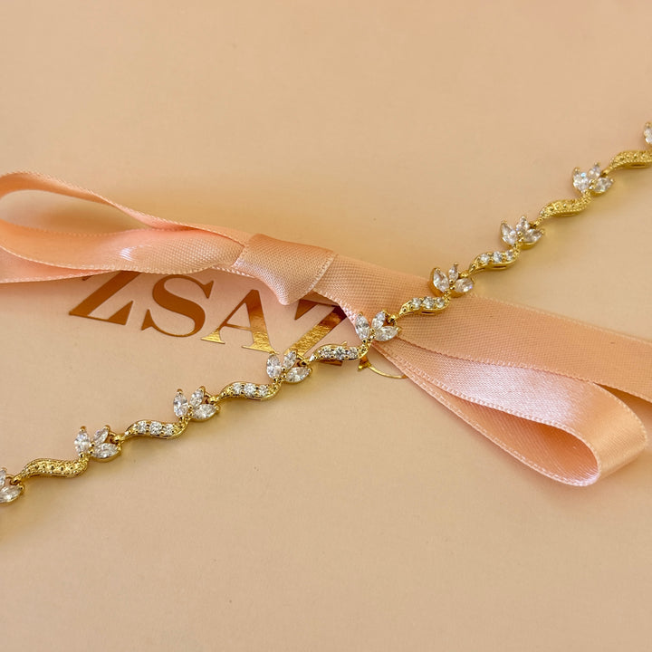 Zircone marquise gold plated bracelet