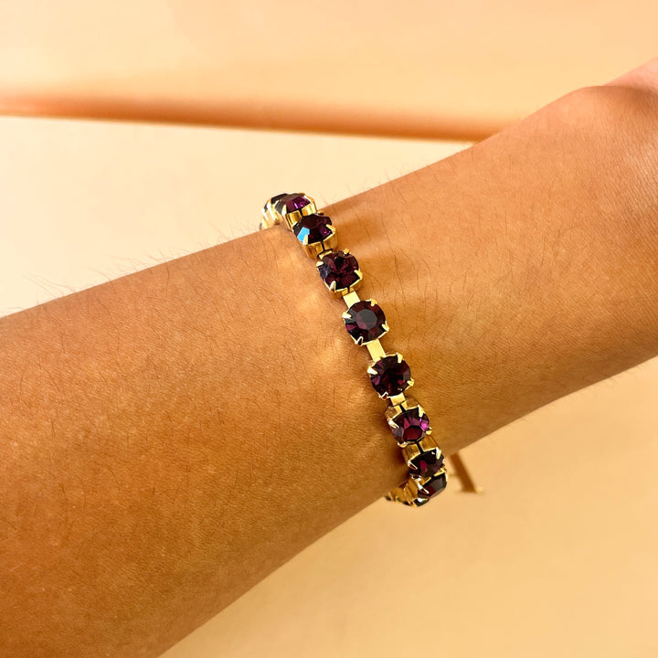 Purple Swarovski crystals bracelet