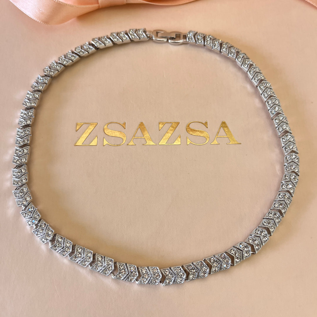 Swarovski crystals white gold plated set