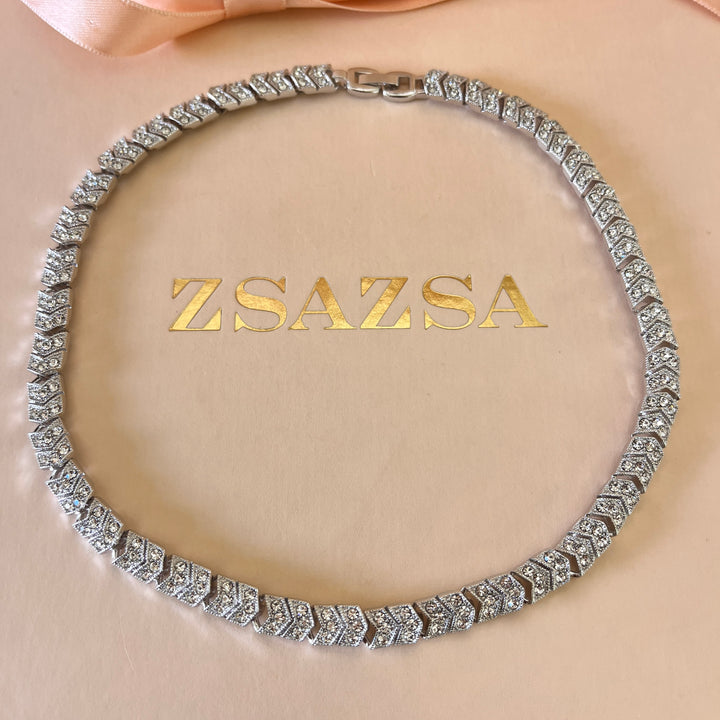 Swarovski crystals white gold plated set