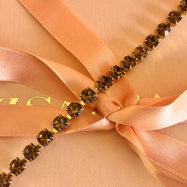 Bronze Swarovski crystals bracelet