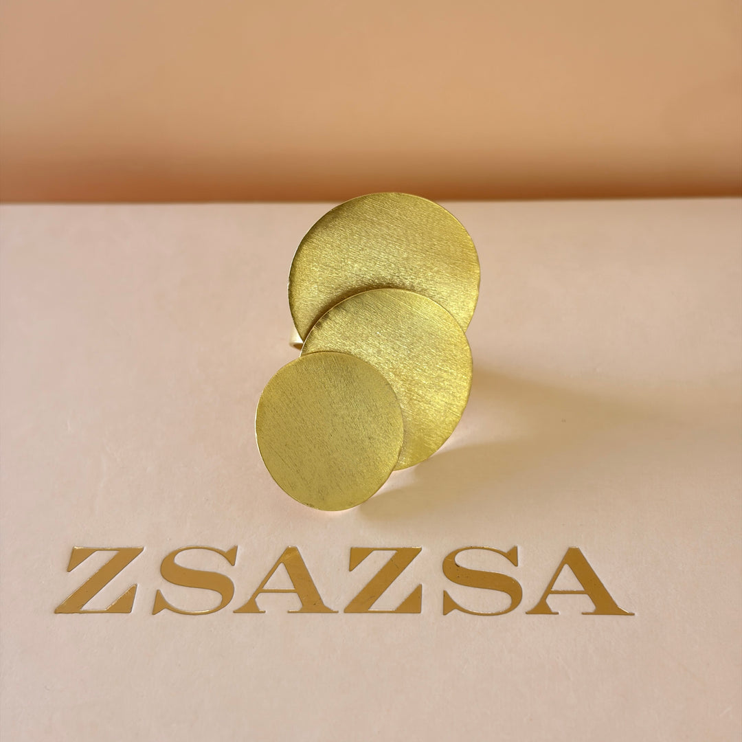 Handmade Three Circle Gold Ring | Gold Plated | ZsaZsa