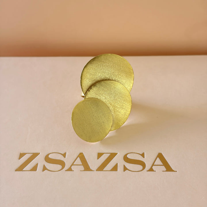 Handmade Three Circle Gold Ring | Gold Plated | ZsaZsa
