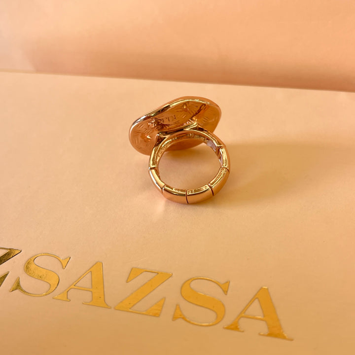 Enamel turquoise, gold and fuchsia round rose gold plated set