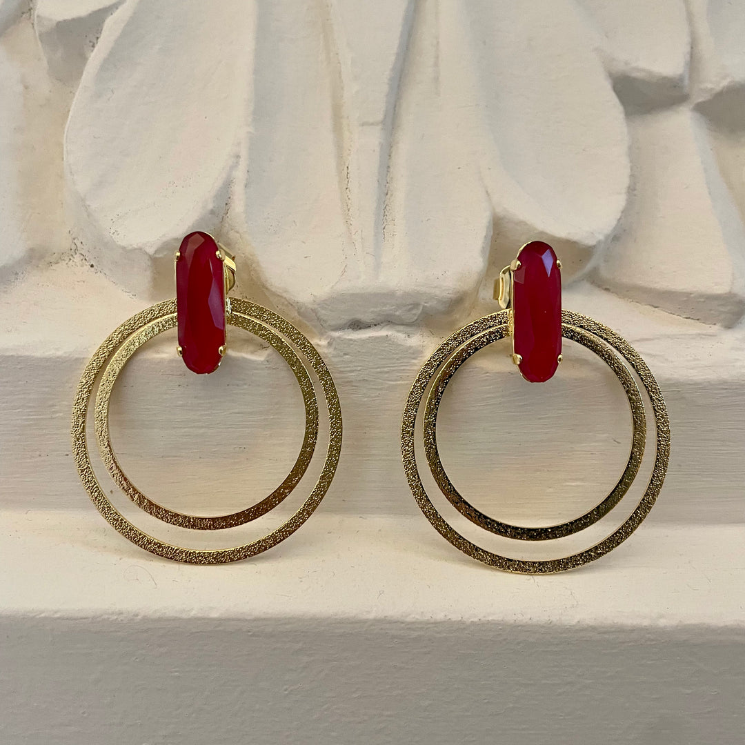 Red Swarovski crystals earring
