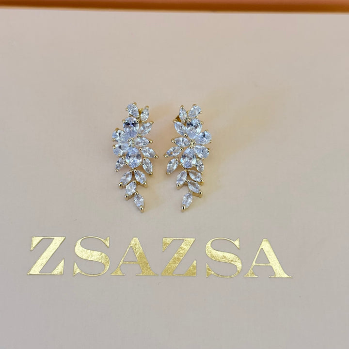 Marquise zircone gold plated set