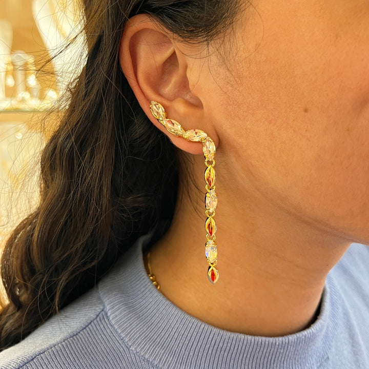 Swarovski crystals Marquise gold plated earrings