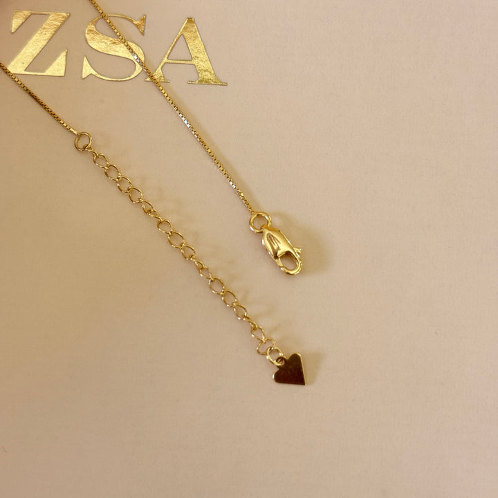 Zircone mixed shapes gold plated sterling silver necklace