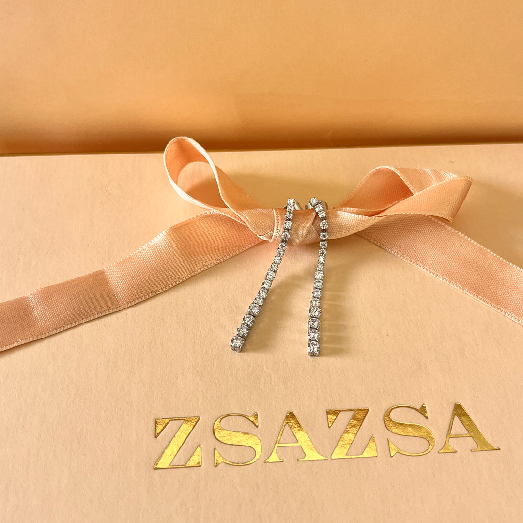 Tennis zircone white gold plated set