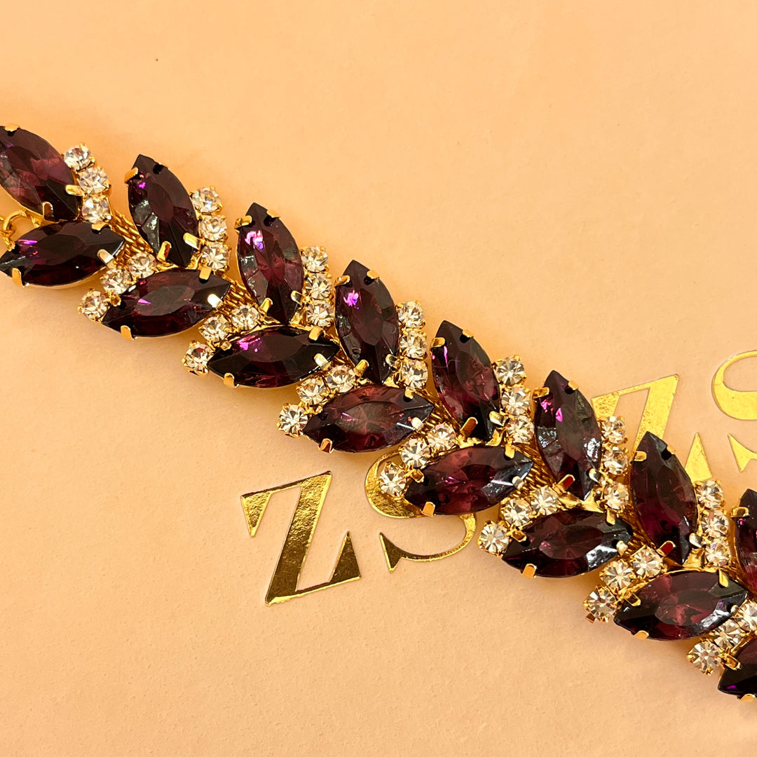 Purple marquise preciosa crystals bracelet