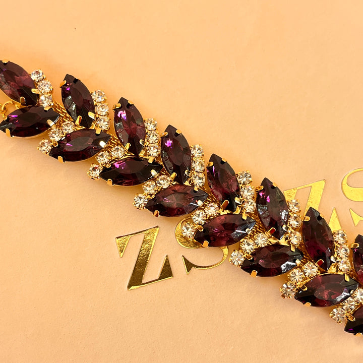 Purple marquise preciosa crystals bracelet