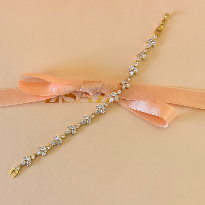 Zircone marquise gold plated bracelet