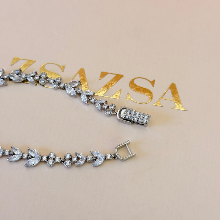 Dainty Marquise zircone silver bracelet