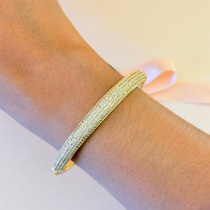 Zircone sparkling gold plated bangle
