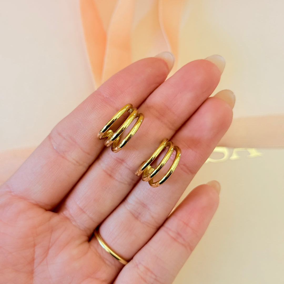 Small sterling silver gold plated hoops