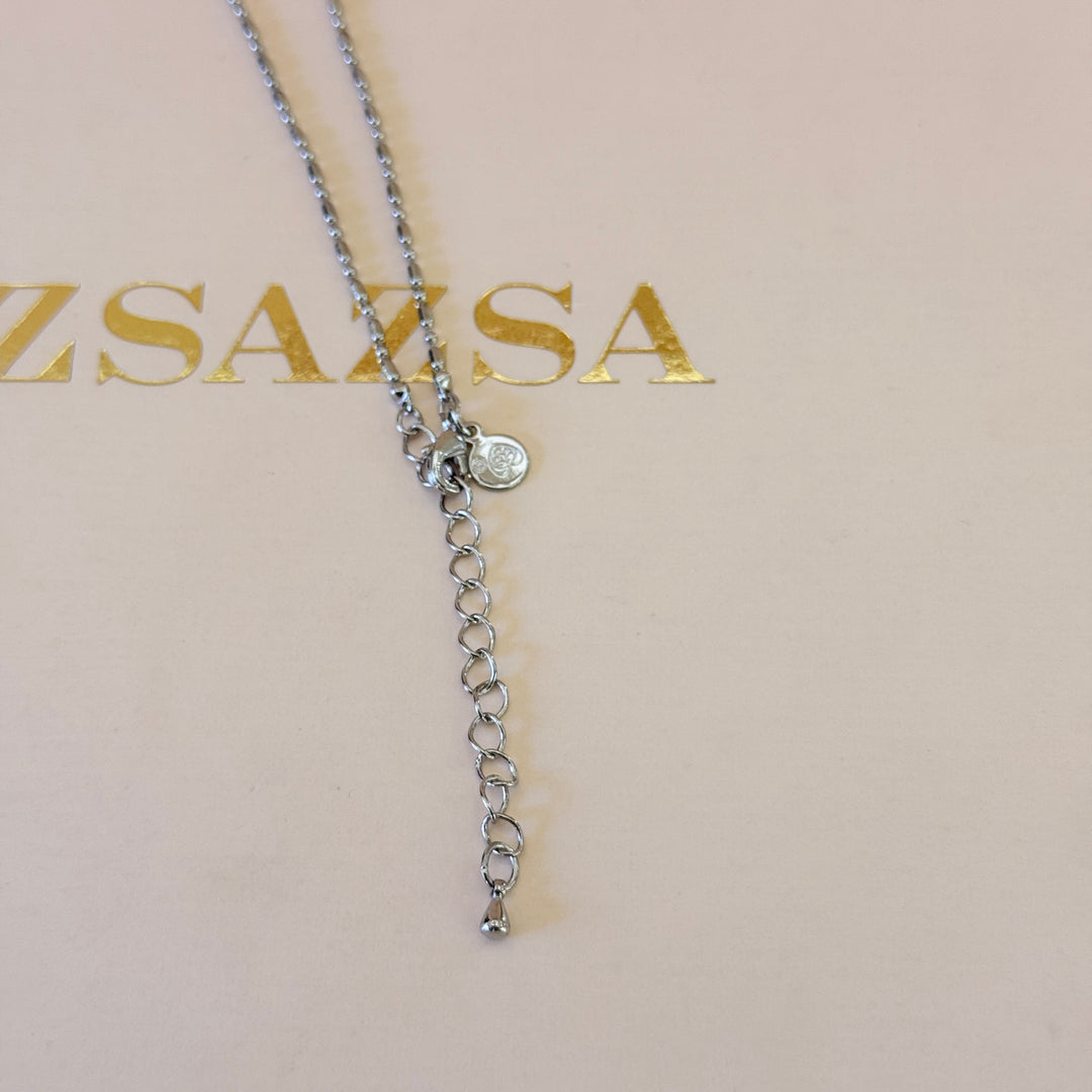 Swarovski crystals & pearl silver pendant set