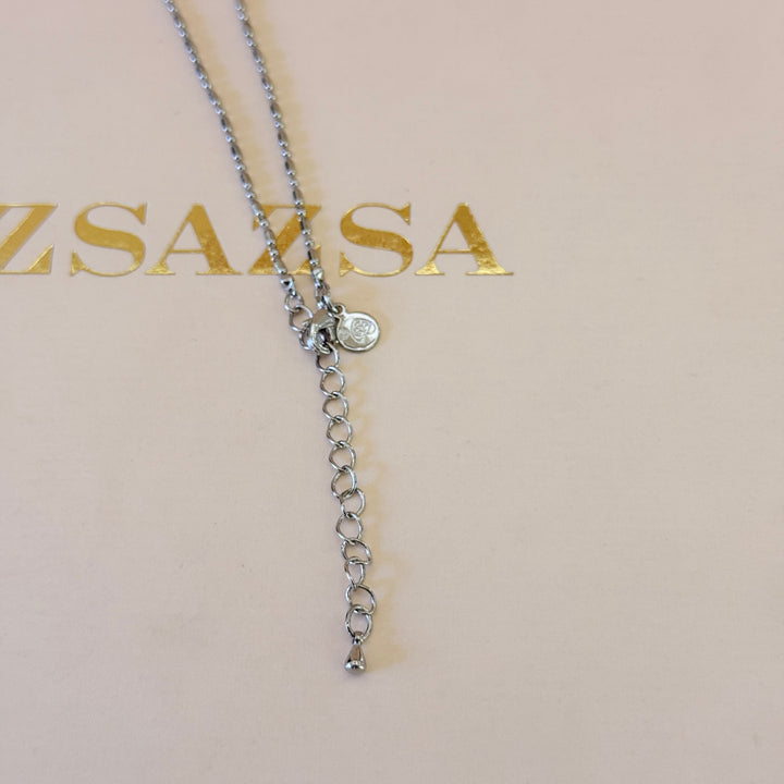 Swarovski crystals & pearl silver pendant set