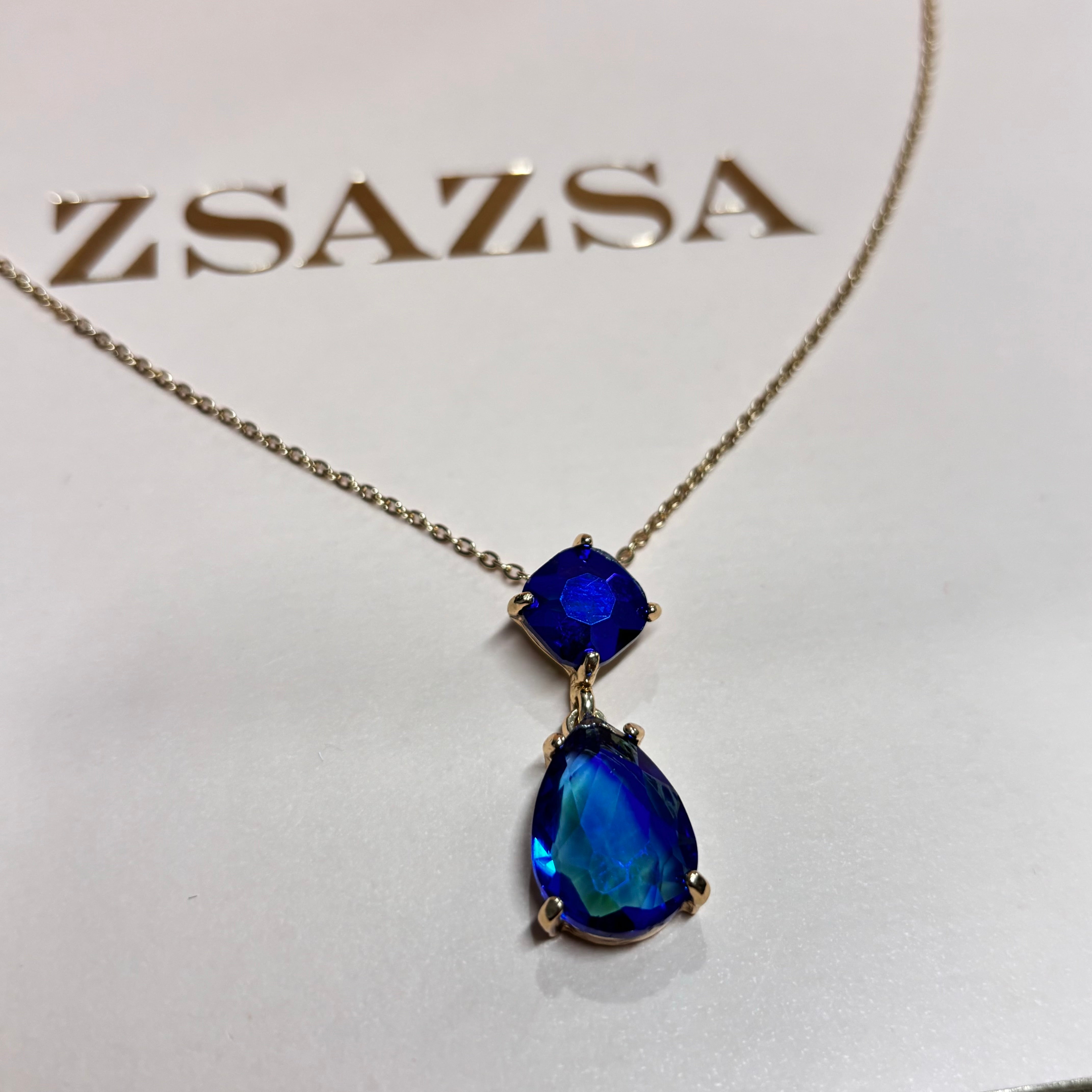 Royal blue teardrop pendant