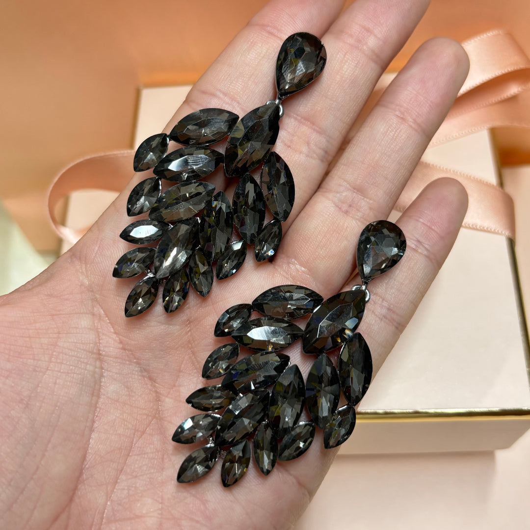 Grey marquise earrings