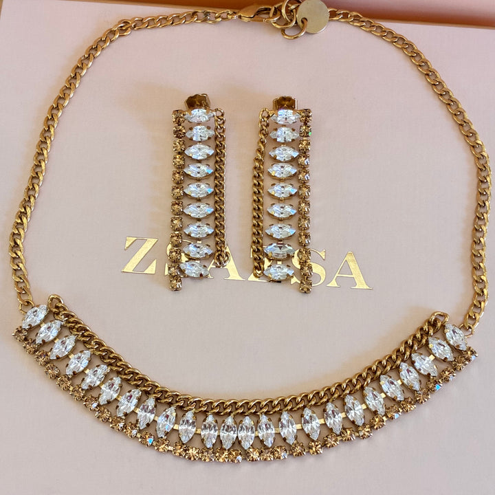 Bronze marquise Swarovski crystals set