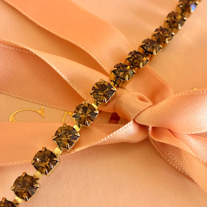 Bronze Swarovski crystals bracelet