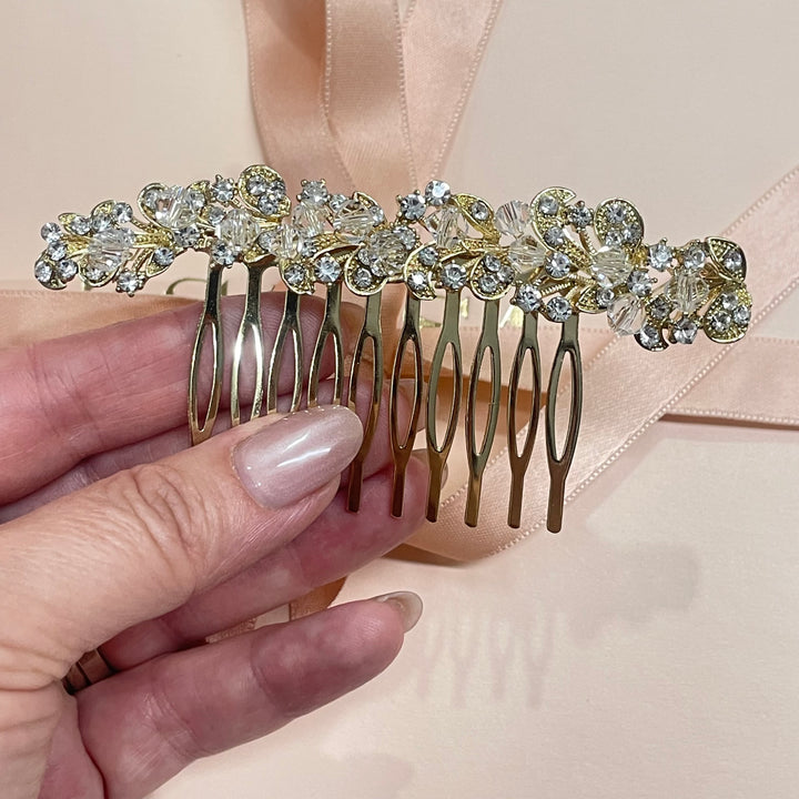 Gold simple crystals comb