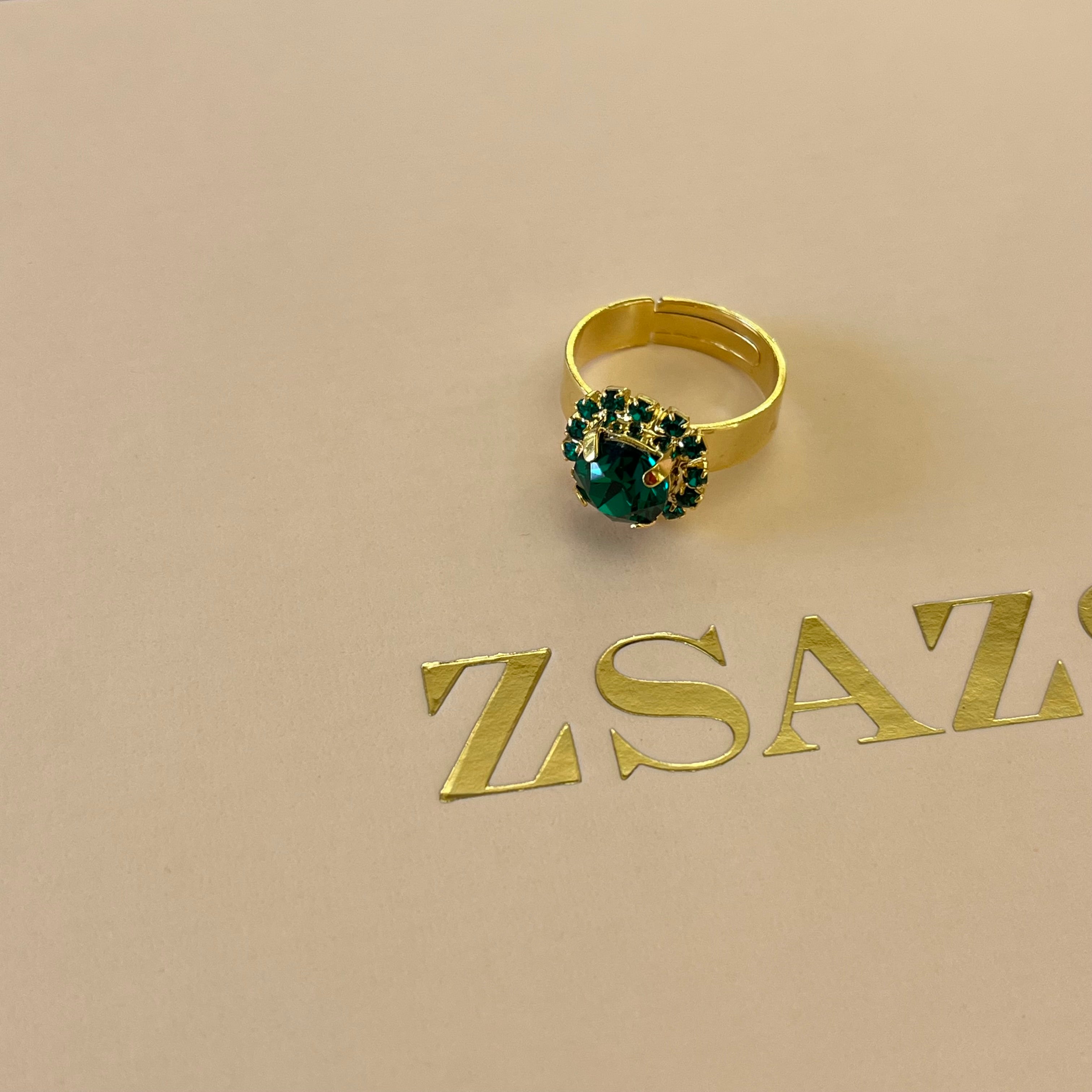 Green Swarovski crystals set