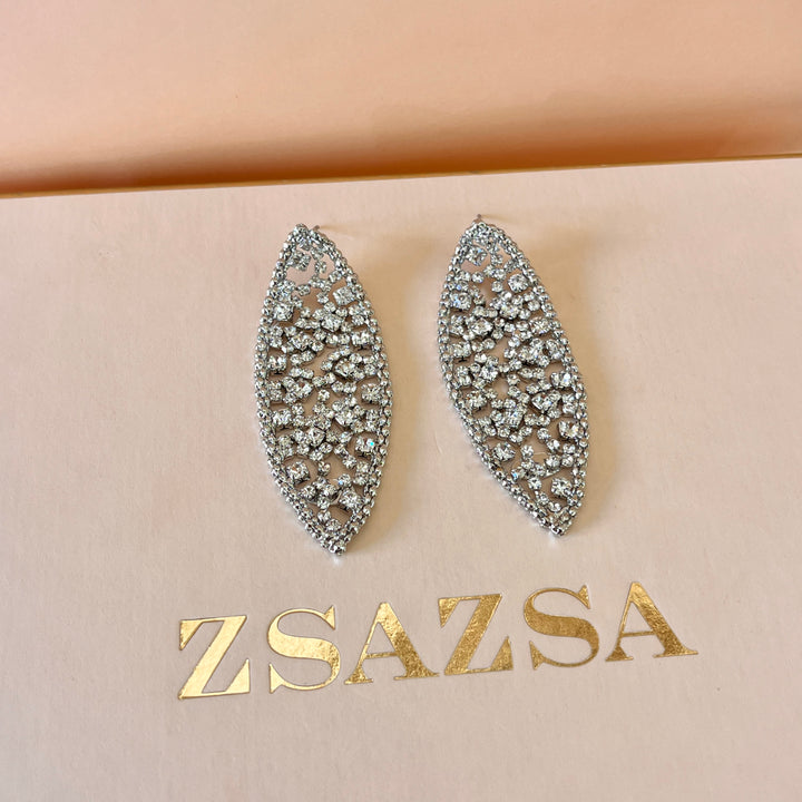 Swarovski crystals marquise white gold plated earrings