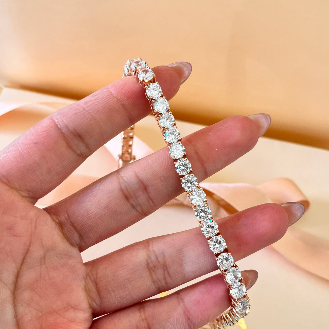 Zircone rose gold plated tennis bracelet