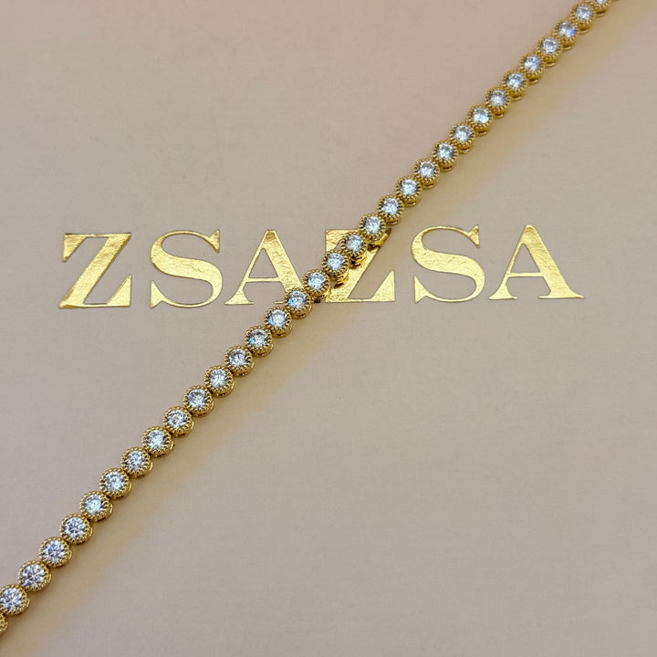 Teardrop zircone gold plated set