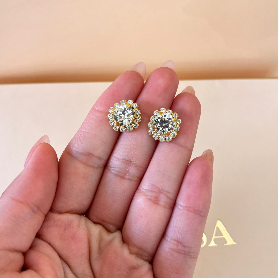 Preciosa crystals flower gold plated set