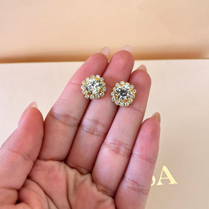 Preciosa crystals flower gold plated set