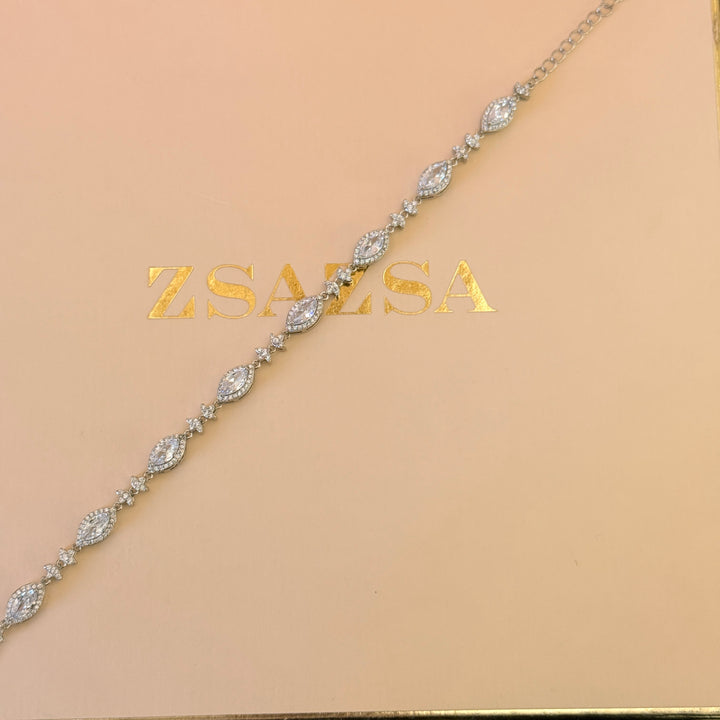 Marquise zircone silver bracelet