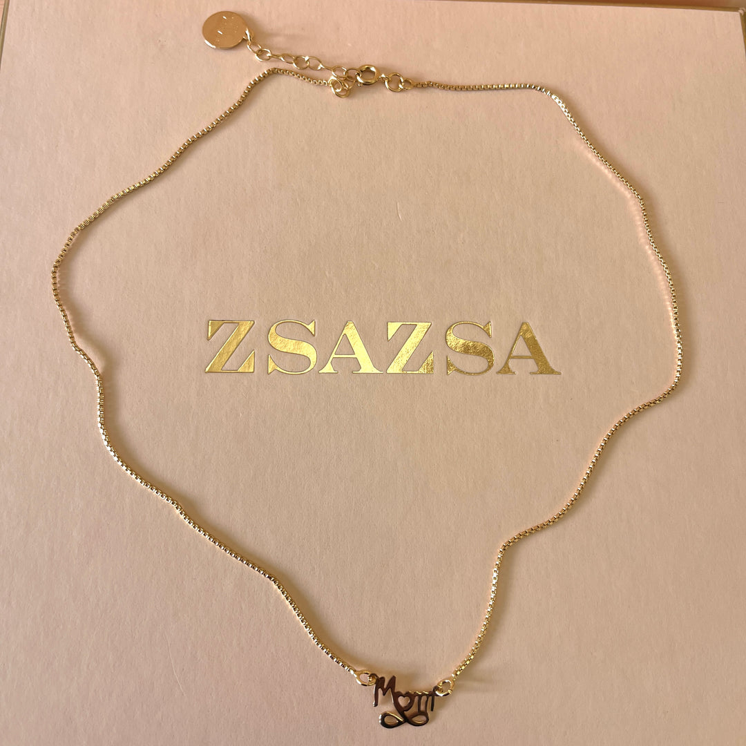 Mom & infinite gold plated necklace