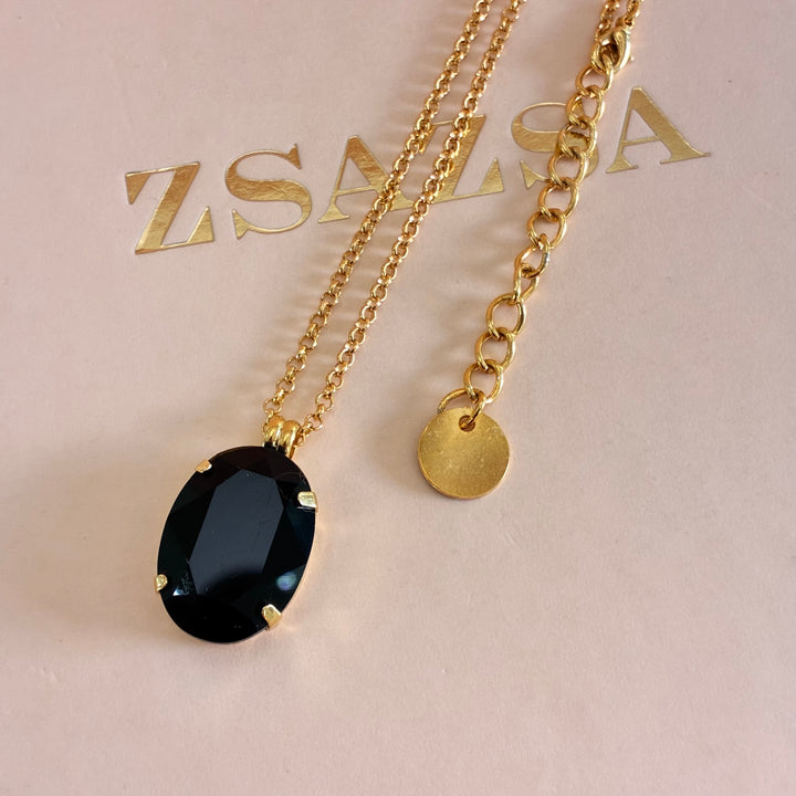 Oval preciosa crystals pendant