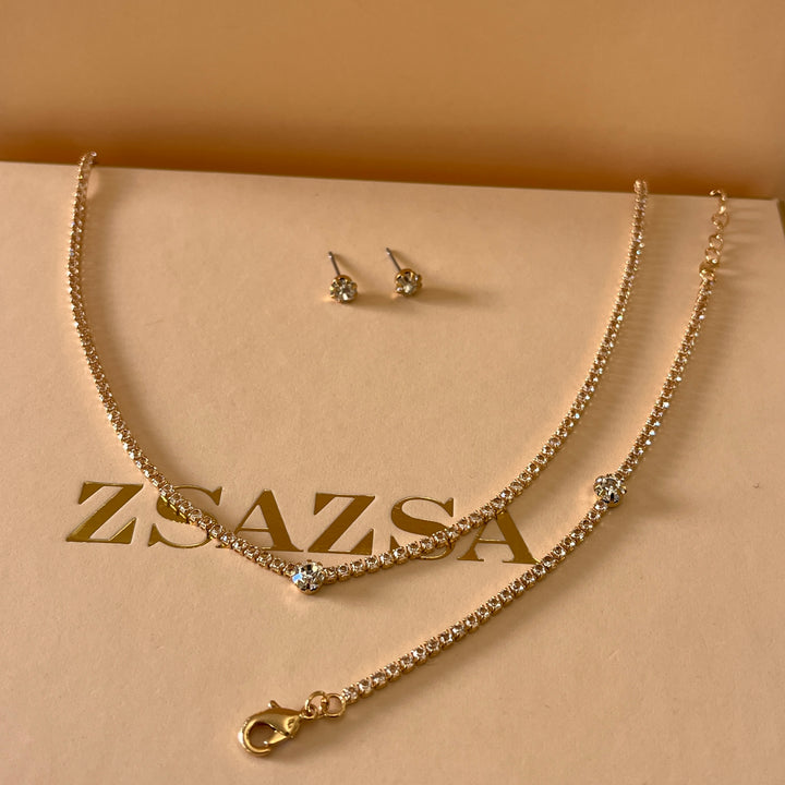Gold zircone set