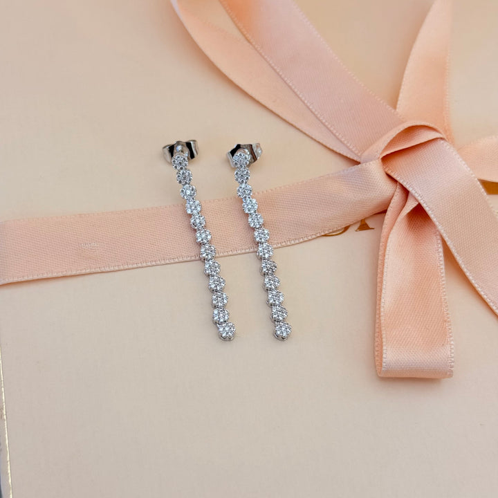 Flower zircone silver earrings