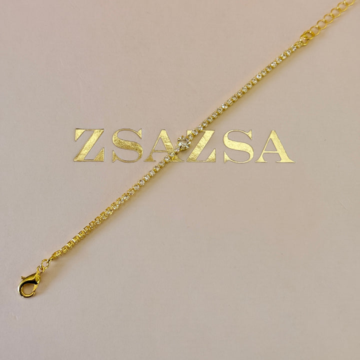 Dainty zircone gold plated set