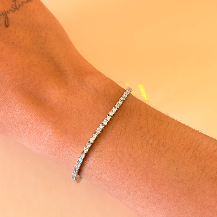 Dainty zircone silver bracelet