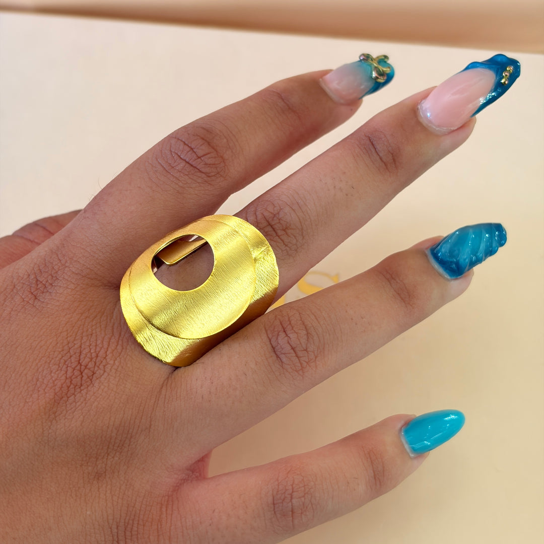 Handmade Hollow Circle Gold Ring | Gold Plated | ZsaZsa
