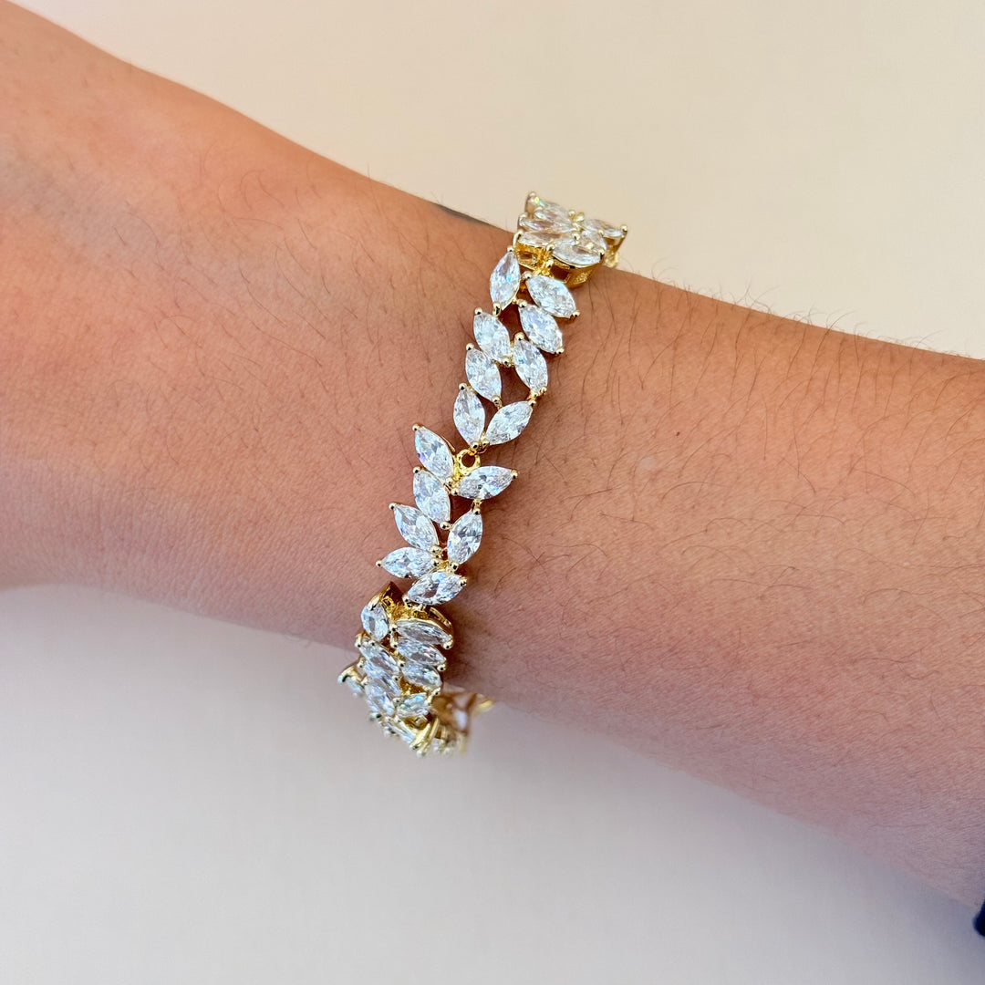 Marquise zircone gold plated set