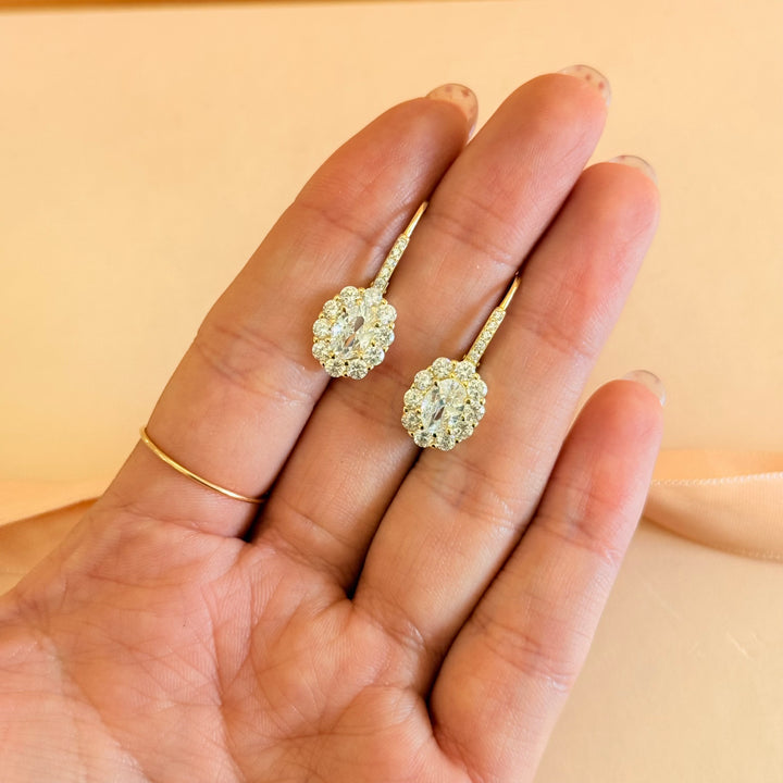 Oval hooks zircone gold plated